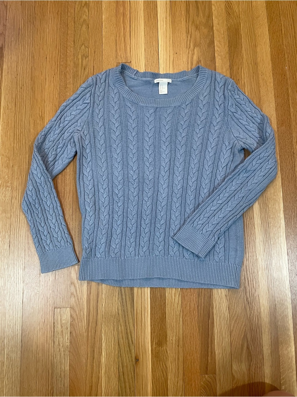 Classic Cable Knit Sweater - Dusty Blue